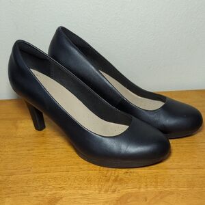 Clarks Adriel Viola Dress Pump Black Leather Shoes Professional Women's Size 7.5